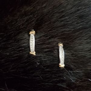 10kt W &YG Diamond Earrings